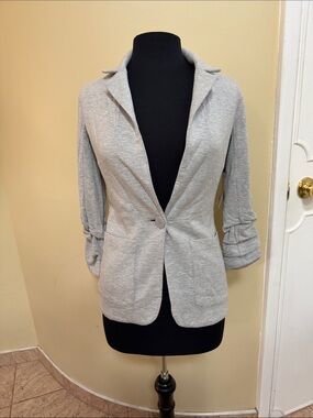 NWT Bailey Women's Light Gray Single-Button Knit Blazer Casual Tailored jacket